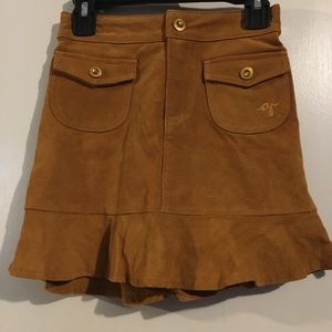 Brown suede skirt